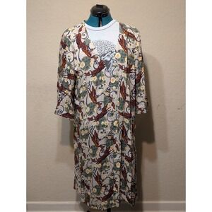 NWT EQL by Kerrits‎ Printed Duster Kimono Horse Floral Motif M L